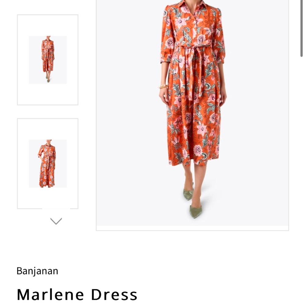 Banjanan Marlene Dress - Vibrant Orange Floral